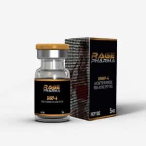 picture off a vial of ghrp-6 peptide with its packaging beside it