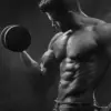 musclular man lifting weights