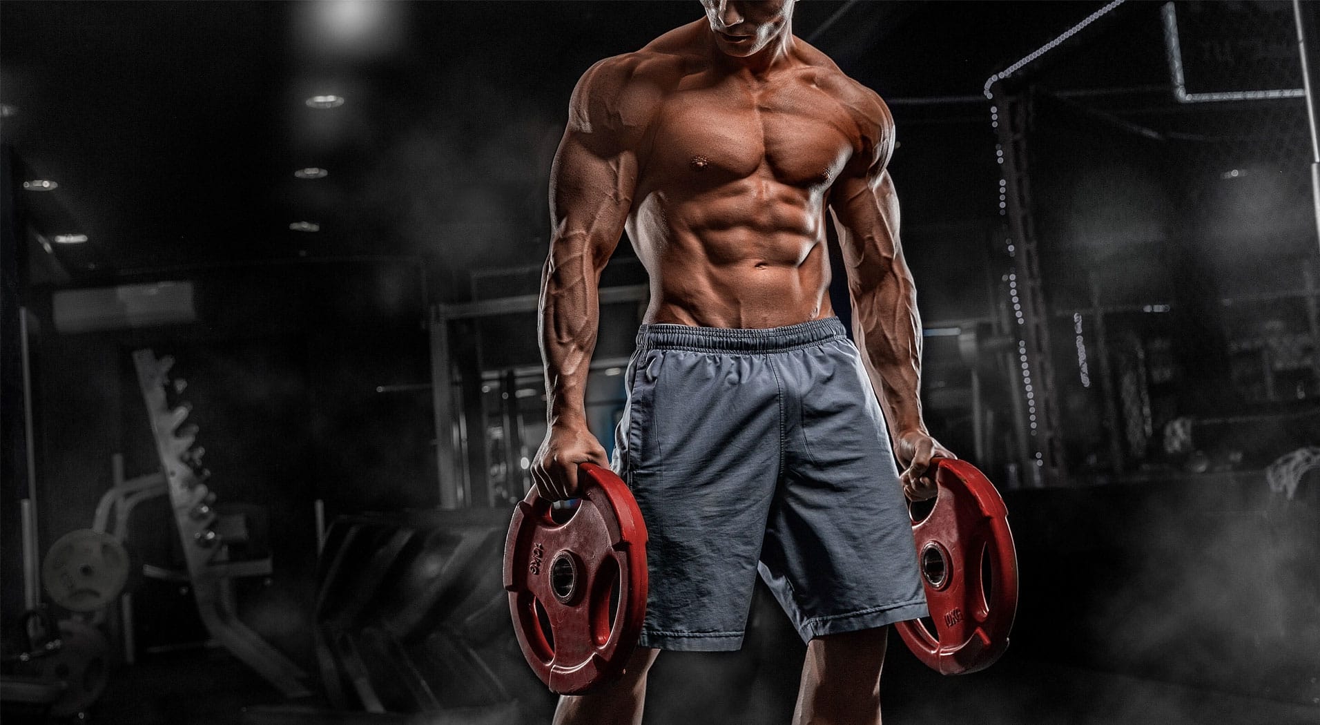 picture of a muscular man working out in gym